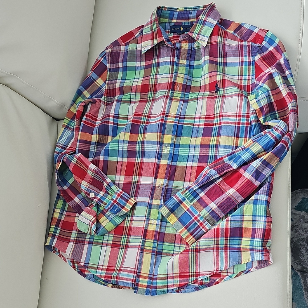 Ralph Lauren Vibrant Plaid Button Down Shirt